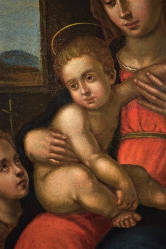 XVIe siècle et avant - Vierge à l'Enfant et saint Jean Baptiste - Renaissance Italienne